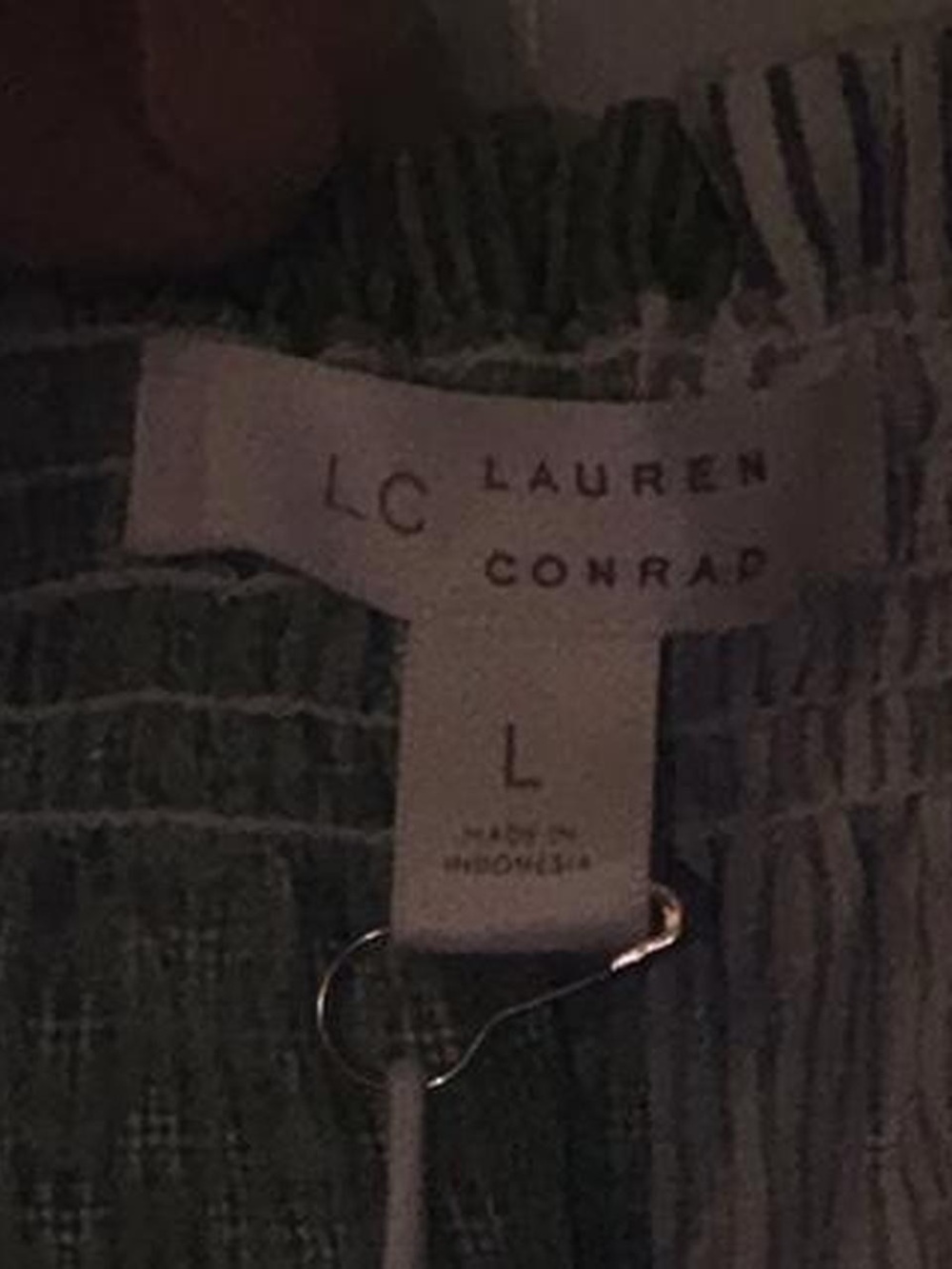 LC Lauren Conrad Striped Ruffle Tie-Shoulder Tank in Blue, Olive & Mustard - Picture 6 of 6